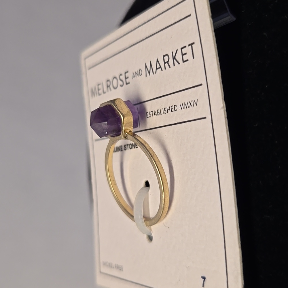 NWT Melrose and Market Gold Ring with Amethyst Crystal
